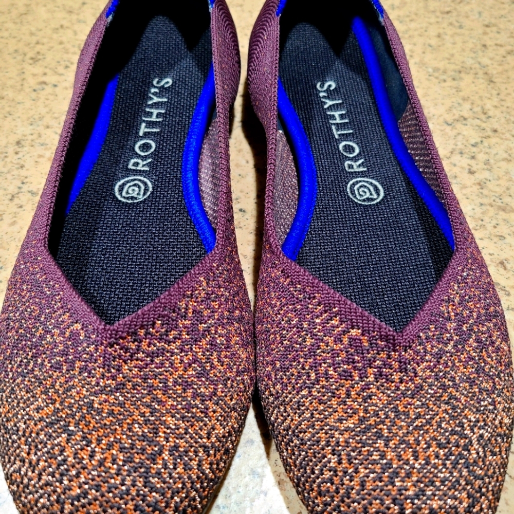 Rothy's Eggplant Metallic Flats 9.5